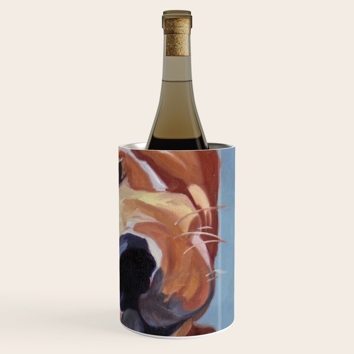 Golden Retriever Puppy Original Oil Painting Wine Chiller Gallery Image 3