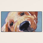 Golden Retriever Puppy Original Oil Painting Desk Mat Gallery Image 3