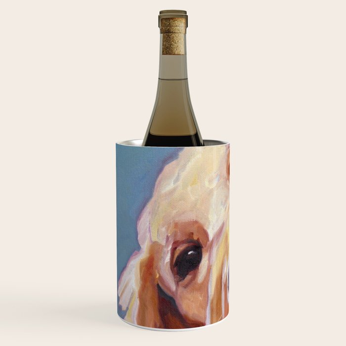 Golden Retriever Puppy Original Oil Painting Wine Chiller Gallery Image 2