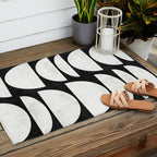 Mid-Century Modern Pattern No.8 - Black and White Outdoor Rug Gallery Image 2