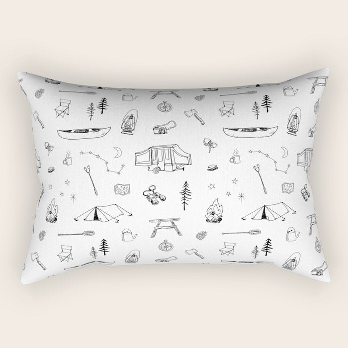 Simple Camping Rectangular Pillow Gallery Image 1