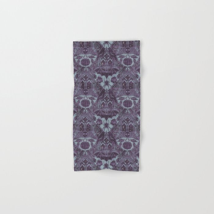 Gothic Halloween Damask - moonlight violet  Bath Towel Gallery Image 1