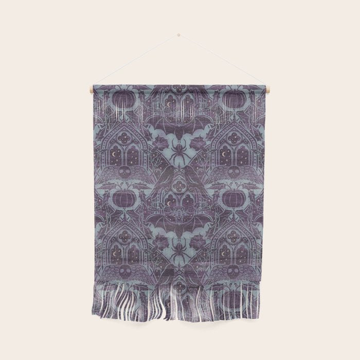Gothic Halloween Damask - moonlight violet  Wall Hanging Gallery Image 1