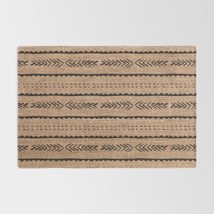 Burlap Mud Cloth Pattern  Rug Gallery Image 2