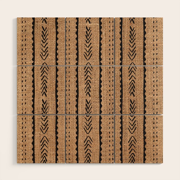 Burlap Mud Cloth Pattern  Wood Wall Art Gallery Image 1