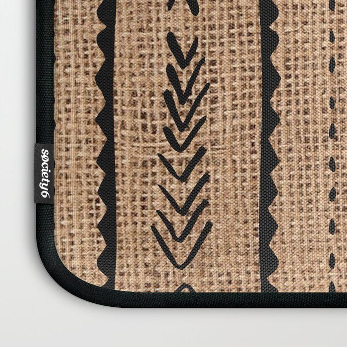 Burlap Mud Cloth Pattern  Laptop Sleeve Gallery Image 3