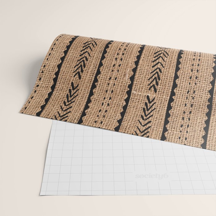 Burlap Mud Cloth Pattern  Wrapping Paper Gallery Image 2