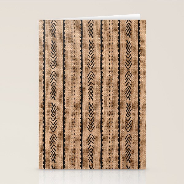 Burlap Mud Cloth Pattern  Stationery Card Gallery Image 2