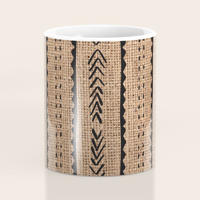 Burlap Mud Cloth Pattern  Coffee Mug Gallery Image 4