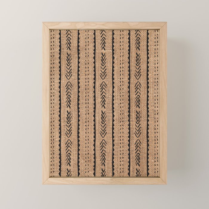 Burlap Mud Cloth Pattern  Mini Art Print Gallery Image 1