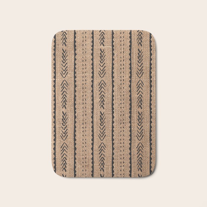 Burlap Mud Cloth Pattern  Bath Mat Gallery Image 1