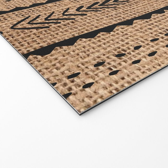 Burlap Mud Cloth Pattern  Welcome Mat Gallery Image 2