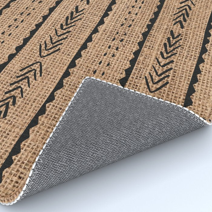 Burlap Mud Cloth Pattern  Rug Gallery Image 4