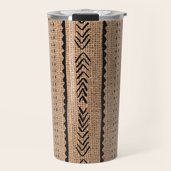 Burlap Mud Cloth Pattern  Travel Mug Gallery Image 1