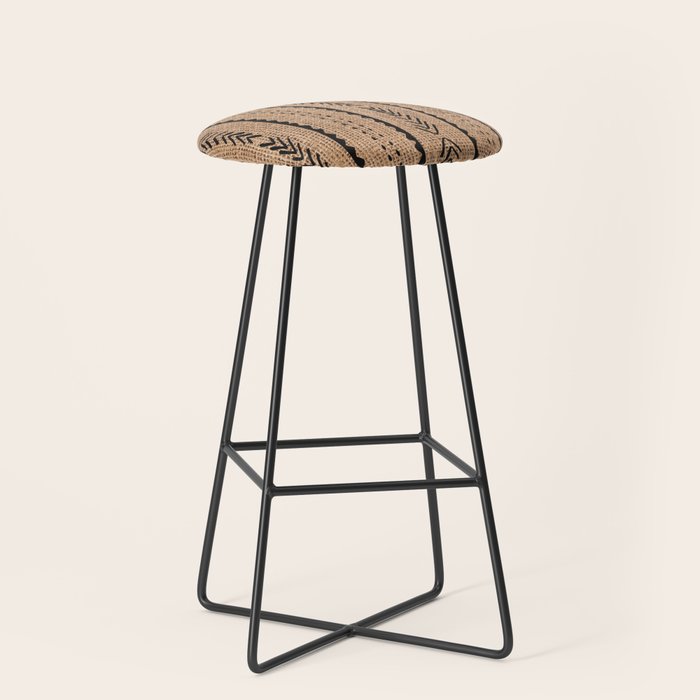 Burlap Mud Cloth Pattern  Stool Gallery Image 1