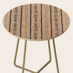 Burlap Mud Cloth Pattern  Side Table Gallery Image 2