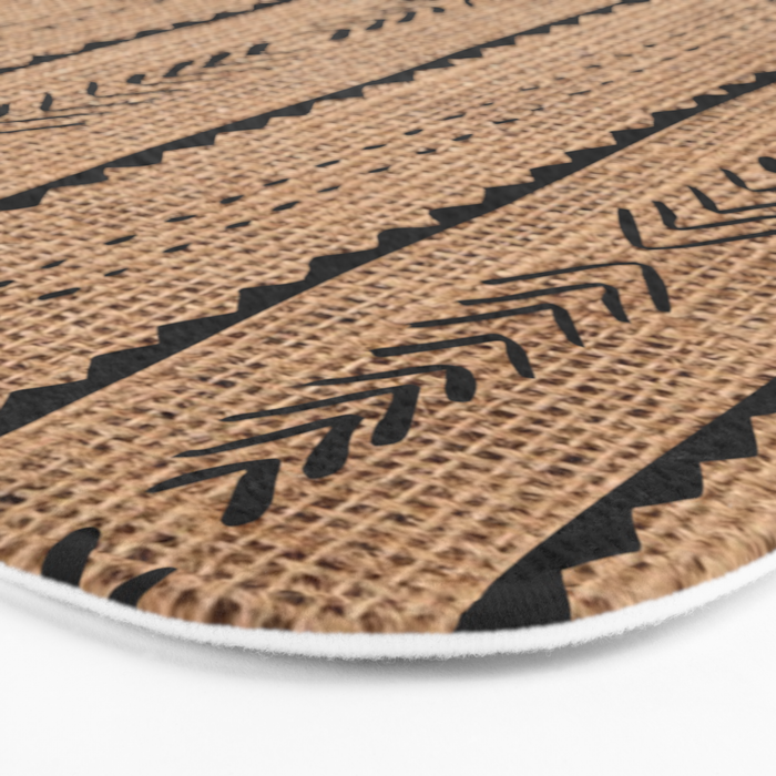 Burlap Mud Cloth Pattern  Bath Mat Gallery Image 3