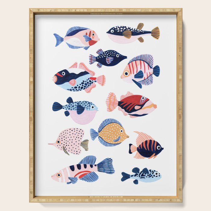 Tropical Fiji Fish Serving Tray Gallery Image 1