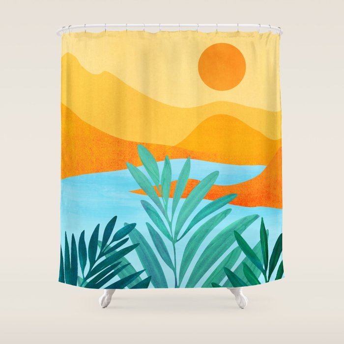 Summer Mountains Landscape Series Shower Curtain Gallery Image 1