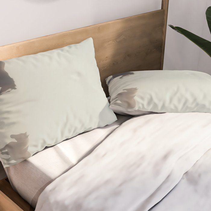 Horses in the Mist I Pillow Sham Gallery Image 2