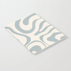 Modern Liquid Swirl Abstract Pattern in Light Blue-Gray and Cream Notebook Gallery Image 2