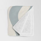 Modern Liquid Swirl Abstract Pattern in Light Blue-Gray and Cream Throw Blanket Gallery Image 3