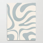 Modern Liquid Swirl Abstract Pattern in Light Blue-Gray and Cream Notebook Gallery Image 4