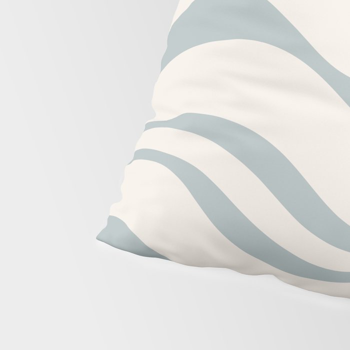 Modern Liquid Swirl Abstract Pattern in Light Blue-Gray and Cream Pillow Sham Gallery Image 4