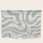 Modern Liquid Swirl Abstract Pattern in Light Blue-Gray and Cream Wall Hanging Gallery Image 1