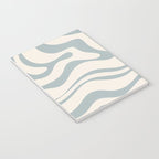 Modern Liquid Swirl Abstract Pattern in Light Blue-Gray and Cream Notebook Gallery Image 3
