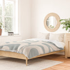 Modern Liquid Swirl Abstract Pattern in Light Blue-Gray and Cream Duvet Cover Gallery Image 2