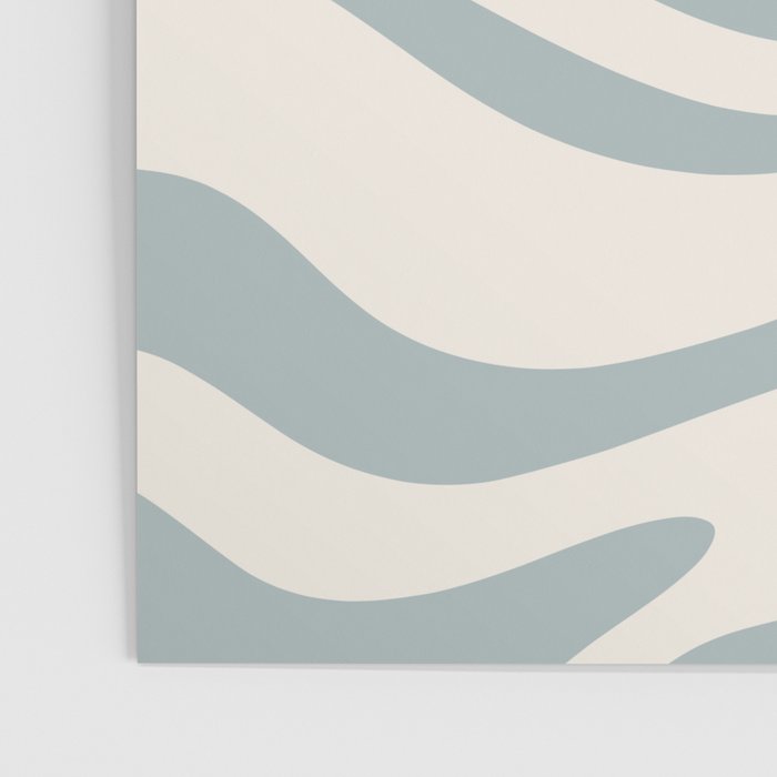 Modern Liquid Swirl Abstract Pattern in Light Blue-Gray and Cream Poster Gallery Image 3