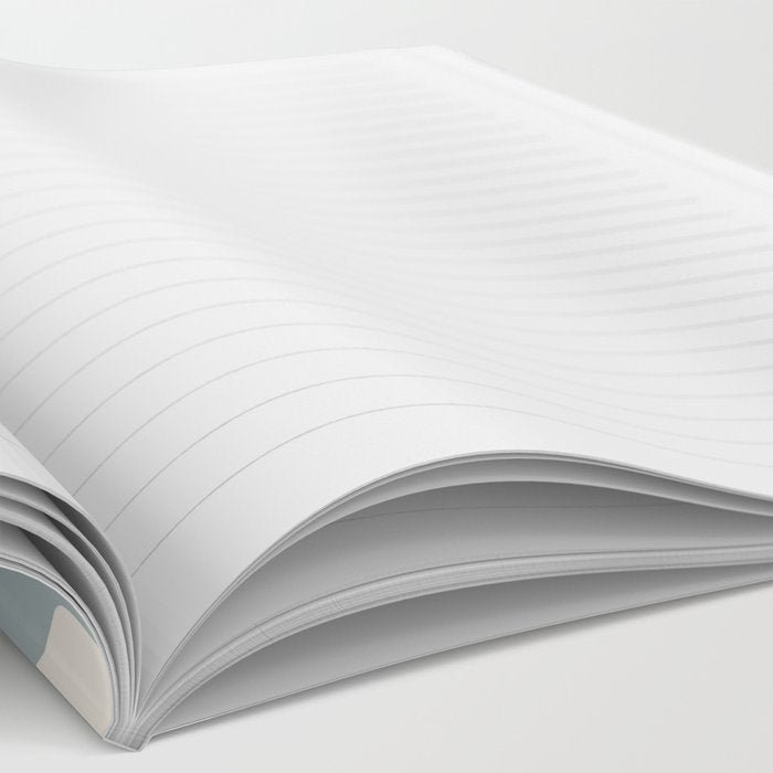 Modern Liquid Swirl Abstract Pattern in Light Blue-Gray and Cream Notebook Gallery Image 2