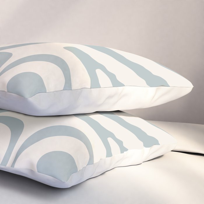 Modern Liquid Swirl Abstract Pattern in Light Blue-Gray and Cream Pillow Sham Gallery Image 3