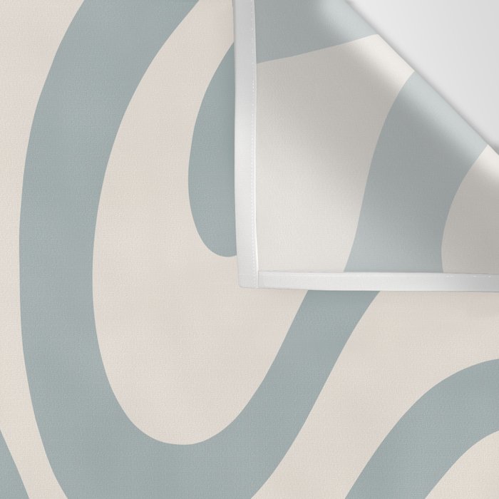 Modern Liquid Swirl Abstract Pattern in Light Blue-Gray and Cream Wall Tapestry Gallery Image 3