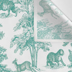 Toile de Jouy Vintage French Exotic Jungle Forest Teal & White Wall Tapestry Gallery Image 3