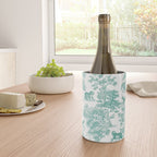 Toile de Jouy Vintage French Exotic Jungle Forest Teal & White Wine Chiller Gallery Image 4