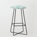 Toile de Jouy Vintage French Exotic Jungle Forest Teal & White Stool Gallery Image 1
