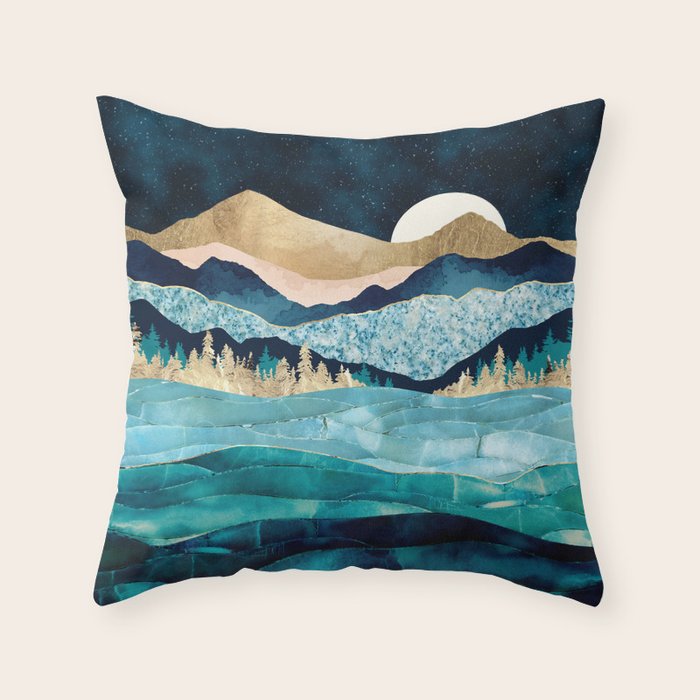 Midnight Ocean Throw Pillow Gallery Image 6