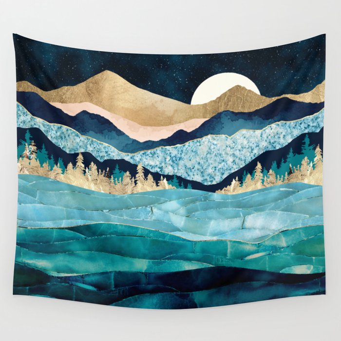 Midnight Ocean Wall Tapestry Gallery Image 4