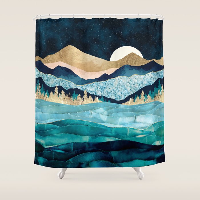 Midnight Ocean Shower Curtain Gallery Image 1