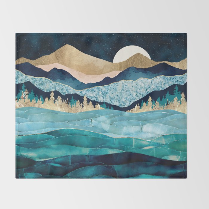 Midnight Ocean Throw Blanket Gallery Image 2