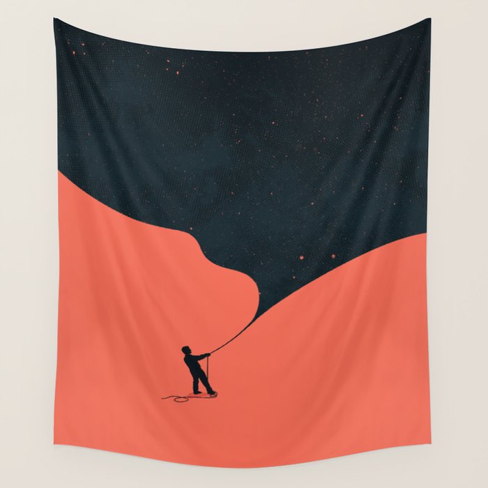 Night fills up the sky Wall Tapestry Gallery Image 1