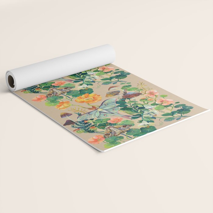 Floral Luna Moth Yoga Mat Gallery Image 2