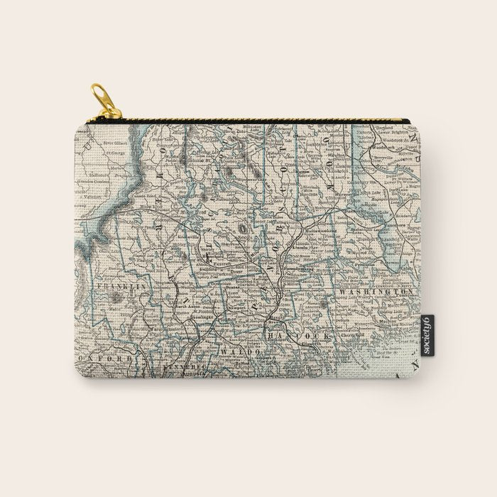Vintage Map of Maine (1893) Carry All Pouch Gallery Image 1