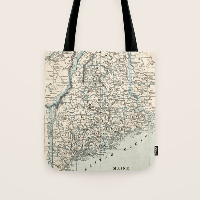 Vintage Map of Maine (1893) Tote Bag Gallery Image 1