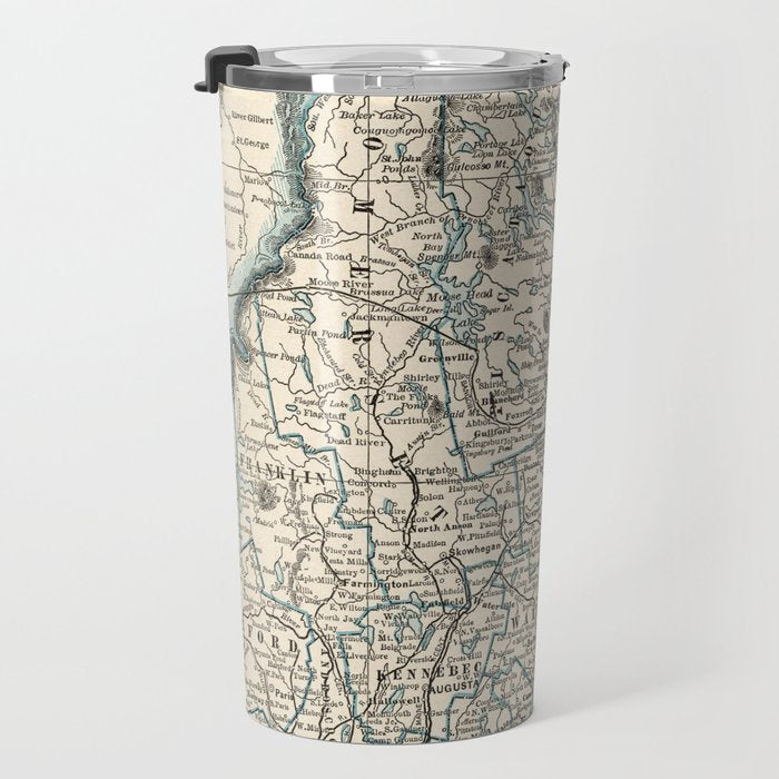 Vintage Map of Maine (1893) Travel Mug Gallery Image 3