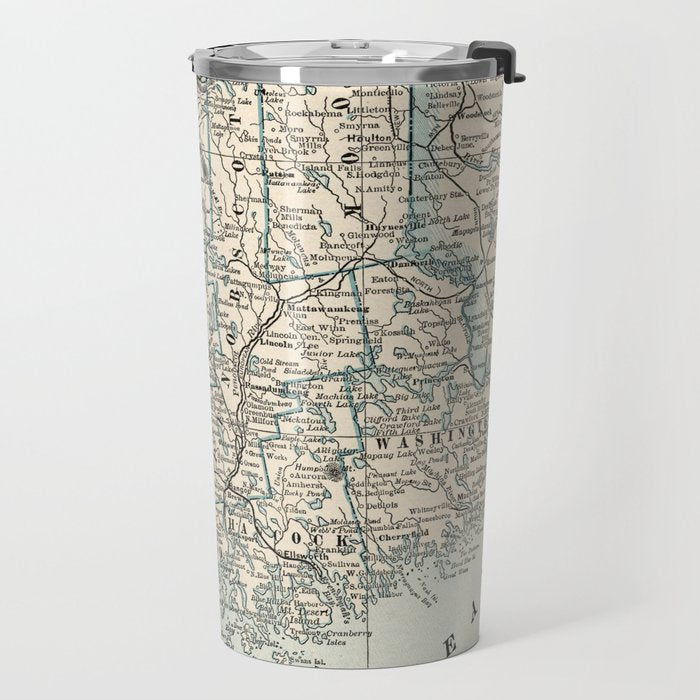 Vintage Map of Maine (1893) Travel Mug Gallery Image 2