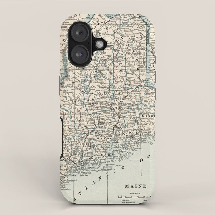 Vintage Map of Maine (1893) iPhone Case Gallery Image 1
