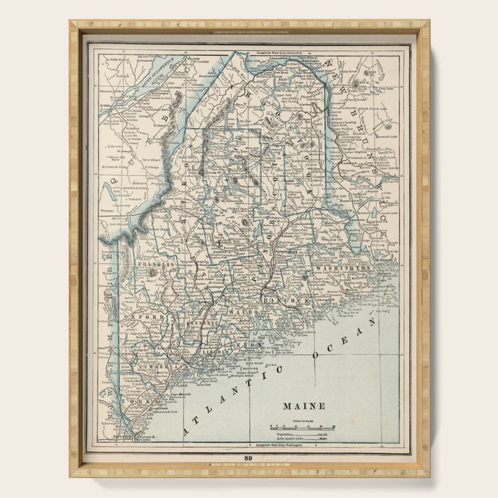 Vintage Map of Maine (1893) Serving Tray Gallery Image 1